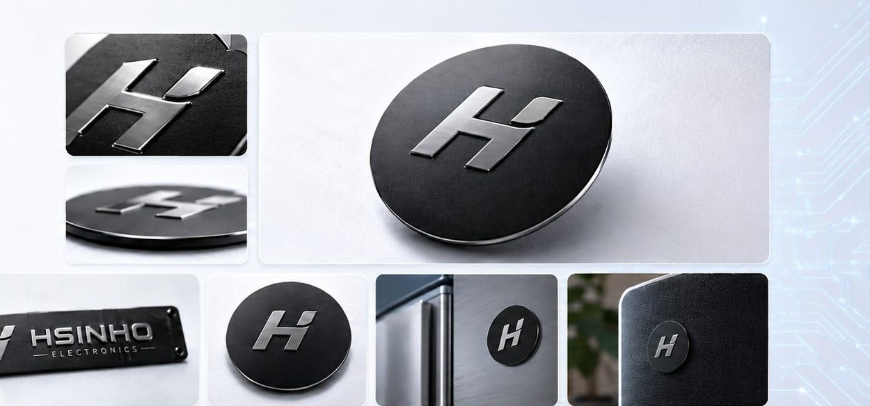 HSINHO metal nameplates in brushed and polished finishes